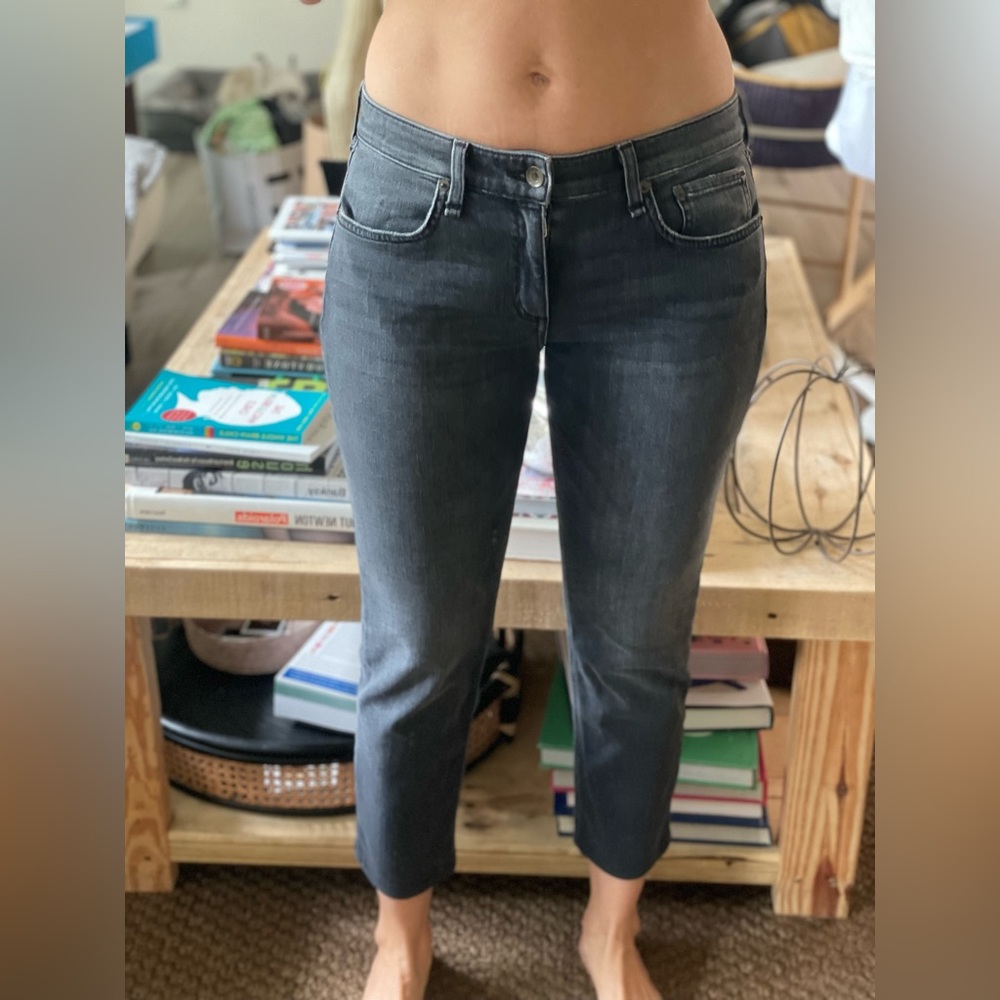 rag & bone cropped grey gray jeans size 26